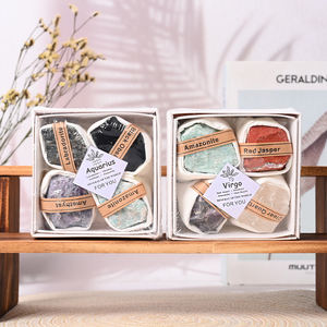 Caja de regalo de piedra en bruto de cristal curativo natural al por mayor doce piedras preciosas de <span class=keywords><strong>cuarzo</strong></span> de cristal DIY del zodiaco para juego de regalo - Product Image 4