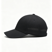 Gorra de Béisbol Unisex de Secado Rápido, de Lona, con 6 Paneles, Visera Curva, Suave, Ligera, Resistente al Agua, Negra, Deportiva, con Hebilla Ajustable