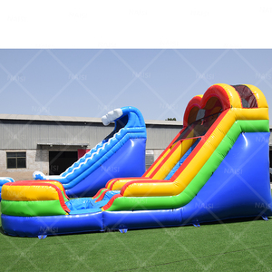 Blow up Water Castle Blue Water Rides Patio trasero Toboganes de agua inflables <span class=keywords><strong>con</strong></span> Splash Pool Kids Summer Slide Jumper Bouncy House - Product Image 4
