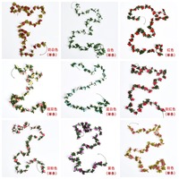 45 Kopf 8.2FT Rote Blumen girlande Rose Blumen banner Künstliche ästhetische Blumen für Hochzeits bogen Party Garden Craft