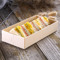 Boîte à aliments en bois, vente en gros, 10 pièces, avec couvercle en plastique, Bento Lunch-repas, boîte étanche