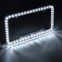 Cadre de plaque d'immatriculation LED multicolore 12V en acrylique pour États-Unis/Canada, support de lampe LED pour voiture, camion, véhicules, accessoires de style automobile