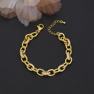 Bracelet tendance en laiton plaqué or avec zircon de Jxx Fashion, bracelets unisexes pour femmes et hommes - Product Image 3