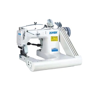 Zoyer Three Needle Curved Wrist <b>Sewing</b> <b>Machine</b> Flat Bed Chain Stitch For Fabric Textile Use - Product Image 2