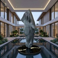 Sculpture de tête de cheval d'art moderne personnalisée, finition classique demi-coupe et vieillie, moulée pour la décoration des cours de villas et d'hôtels