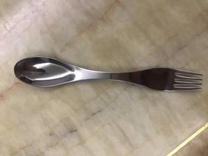 ช้อนสลัดโลหะสแตนเลสสำหรับตั้งแคมป์แบบทูอิน1สำหรับเดินป่าตั้งแคมป์หรือแบกเป้ - Product Image 6