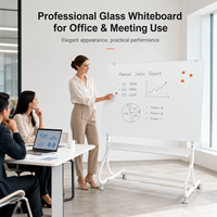 Tableau blanc magnétique en verre trempé personnalisé 90*180CM pour réunions d'entreprise, enseignement scolaire et fournitures pédagogiques