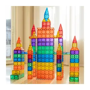 MNTL Castle Magnetic Tiles 108pcs magnetic building blocks 3d diy educational stem magnetic building tiles toy for kids