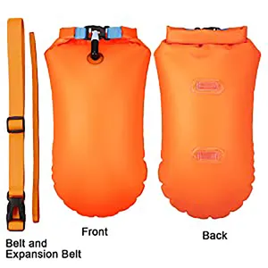 28L High Visible Ultralight Open Water Inflatable Swimming Gear Float Safety Swim Saver Buoy Dry Bag With Adjustable Waist Belt