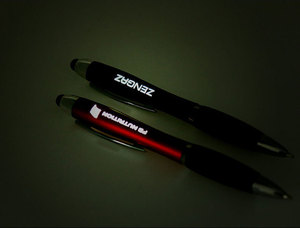 2 in 1 Stylus Touch Light up Logo Click Metal Ballpoint Pen, LED <b>Illuminated</b> Advertising Pen With Anti Slip Rubber Grip - Product Image 6