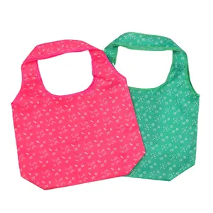 Japanese style Full color Sublimation 210 polyester Reusable Eco friendly Foldable shopping bag