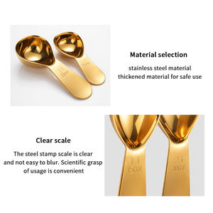 Cucharas de Café Duraderas de Acero Inoxidable, <span class=keywords><strong>1</strong></span> o 2 Cucharadas (15/30 ml), Cucharas Medidoras de Granos de Café, Cuchara Ergonómica, Suministros para Cafetería - Product Image 4