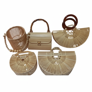 Elegante y sostenible: Bolso de paja de ratán tejido a mano vietnamita para mujer-Bolso de playa de mejor valor (99 DATOS dorados) - Product Image 1