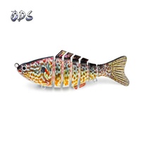 Prêt à expédier, leurre de pêche artificiel brillant holographique de 10 cm, 15,5 g, leurre de pêche en plastique dur à 7 segments, leurre nageur
