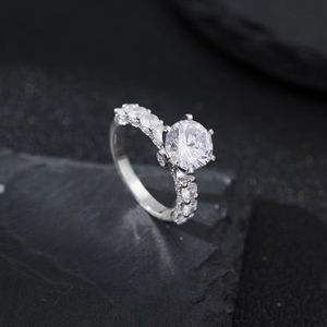 Anillo de Compromiso de Plata de Ley 925 con Circonita para Mujer, Engaste de Piedras, Certificado por Terceros, Joyería Fina, Precio de Fábrica - Product Image 3