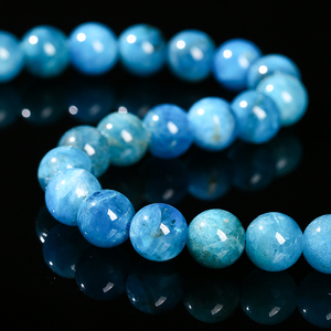 JD Vente en Gros Perles en Pierre d'<span class=keywords><strong>Apatite</strong></span> Bleue Naturelle Lisses Rondes de 6 8 10MM Perles Libres pour Fabrication de Bijoux DIY - Product Image 4