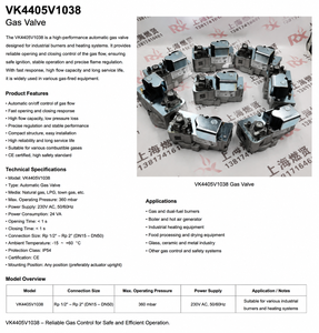 ตัวควบคุมแก๊ส Resideo VK4405V1038 รุ่น VK44 ซีรีส์ พรีมิกซ์ ตัวปรับอัตราส่วนแก๊สอากาศ 220-240V สำหรับหัวเผาหม้อไอน้ำ ของแท้จากโรงงาน - Product Image 6