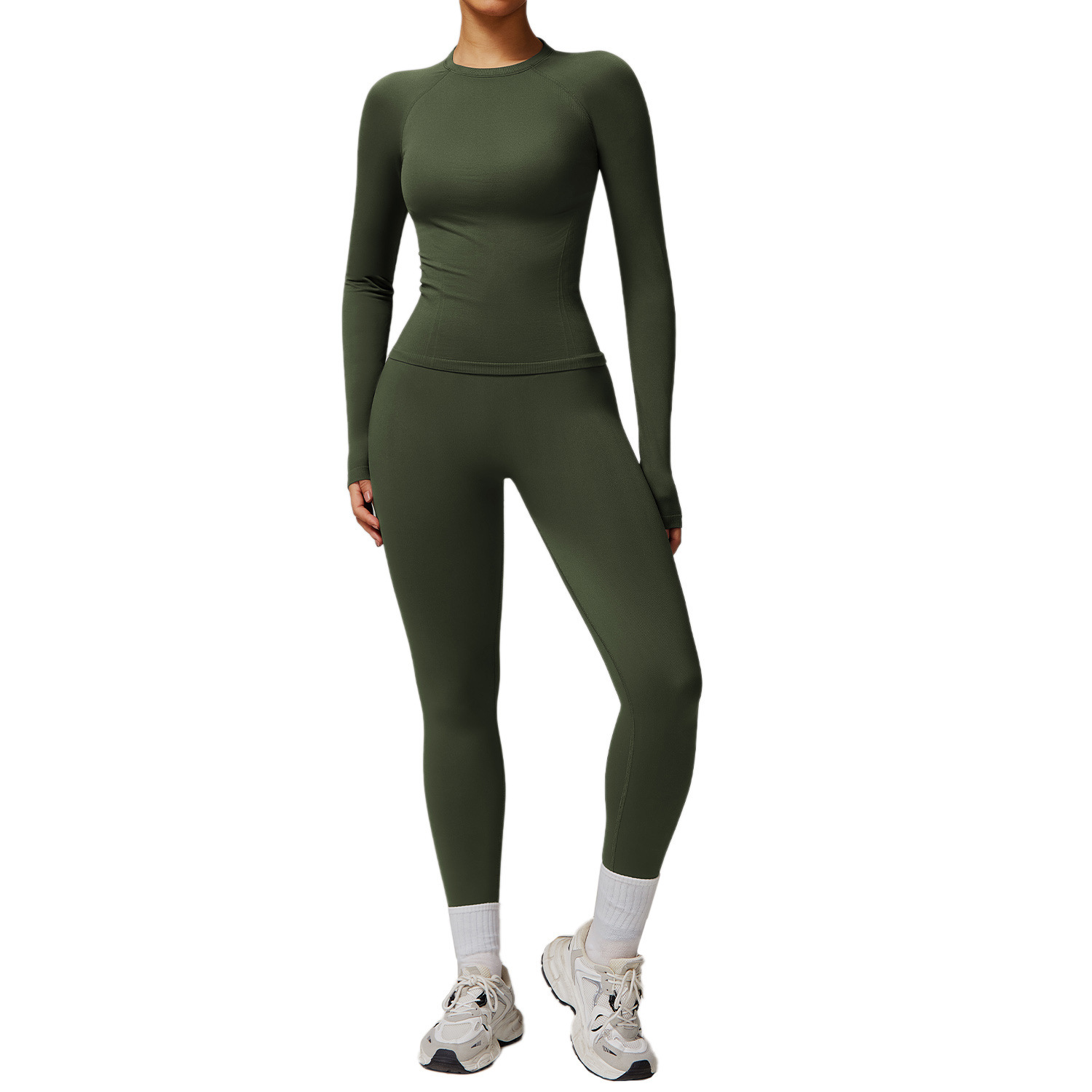 Seamless Thread Tight Yoga Suit Three Piece Set, Casual Quick Drying Fitness Suit, Running Exercise Suit