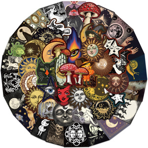 50PCS Vintage Tarot Moon Star Occult Celestial <span class=keywords><strong>Creepy</strong></span> Mystical Sticker
