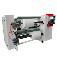 Machine de découpe et de rembobinage horizontale automatique WFQ-1300A à commande PLC pour rouleaux de film plastique à arbre coulissant