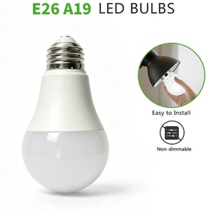หลอดไฟ A19 หลอดไฟ LED E26 AC110~120V ไม่สามารถหรี่แสงได้ โคมไฟพีซี+ ถ้วยโคมไฟอลูมิเนียมเคลือบพลาสติก ดัชนีการแสดงสี Ra80 - Product Image 3
