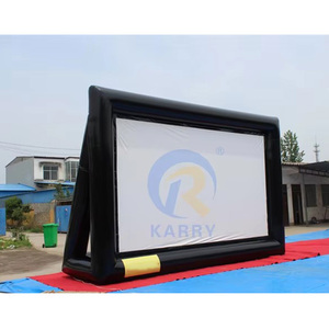 Écran de projection gonflable commercial personnalisé en forme de château, en PVC durable, pour la location de fêtes en extérieur - Product Image 2
