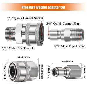 Sulai <b>Machinery</b> Stainless Steel NPT3/8 Quick Connect Adapter For High Pressure Cleaner <b>Car</b> Wash Water Gun Accessory - Product Image 3