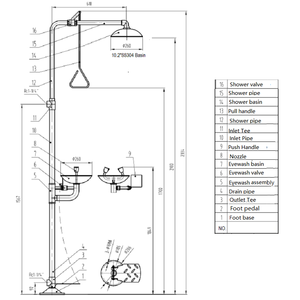 Ducha de seguridad de pie independiente con lavado de cara de Ojos de calidad <span class=keywords><strong>lavaojos</strong></span> de emergencia Estación de solución de lavado de ojos <span class=keywords><strong>Manual</strong></span> de protección de congelación vacío. - Product Image 2