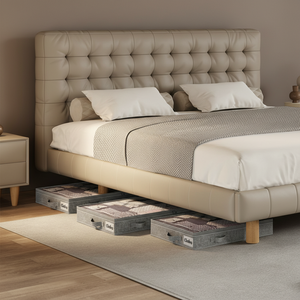 <strong>Shallow</strong>, Lightweight Under-bed <strong>Storage</strong> with Zippers and Handles, Suitable for Dormitories and Homes, with a Transparent Cover. - Product Image 2