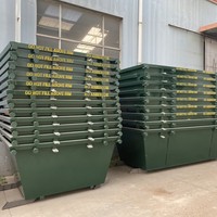 Poubelle carrée en acier empilable de 2m Poubelle industrielle pour grue à déchets