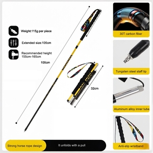 Bastoncini da Trekking per Arrampicata, Escursionismo e Corsa con Impugnatura <span class=keywords><strong>in</strong></span> Sughero Antiscivolo, Telescopici Pieghevoli a 4 Sezioni con Blocco a Tensione - Product Image 2