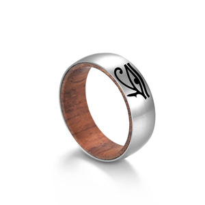 <span class=keywords><strong>Anillo</strong></span> Esférico Plateado de Alta Calidad con Incrustaciones de Madera Sólida, Diseño Personalizado, Joyería Unisex de Acero Inoxidable - Product Image 6