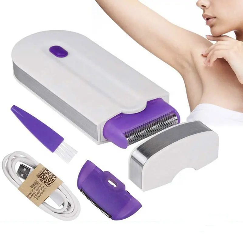 2 IN 1 epilatore portatile ricaricabile USB rasoio rotante corpo viso gamba Bikini depilatore strumento per la rimozione dei capelli delle donne