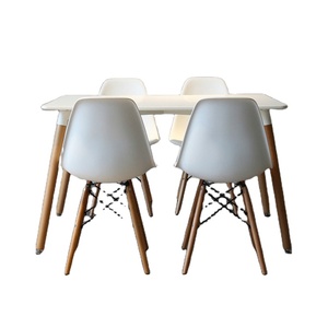 <strong>White</strong> Modern Fashion MDF <strong>Dining</strong> Table Cover <strong>Set</strong> <strong>4</strong> Seater <strong>Chairs</strong> Home Furniture Stainless Steel Legs - Product Image 3