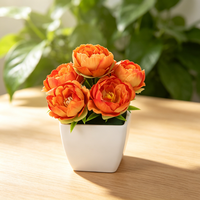 Bonsai Peony Artifisial Realistis 2026, Tanaman Pot Mini Multi-warna, Dekorasi Natal, Thanksgiving, Tahun Baru Gaya Nordik, Butik