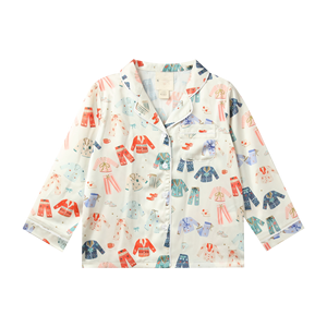 Ensemble de pyjamas longs pour filles à séchage rapide et respirant, col en V, vêtements de nuit en polyester personnalisés avec ceinture élastique pour toutes les saisons - Product Image 1