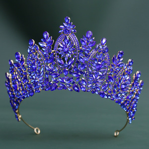 Tiara de Aleación con Pedrería para Novia, Estilo Barroco Europeo Americano, para Concursos de Belleza, Venta al por Mayor Transfronteriza QS - Product Image 3