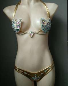 Costume <span class=keywords><strong>da</strong></span> <span class=keywords><strong>bagno</strong></span> <span class=keywords><strong>push</strong></span>-<span class=keywords><strong>up</strong></span> con ferretto, 5 colori, in tessuto a doppio strato senza cuciture, con cristalli e diamanti. - Product Image 2