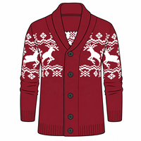 Cardigan d'hiver personnalisé pour homme en laine/viscose, pull décontracté tricoté chaud à manches longues et boutons amples