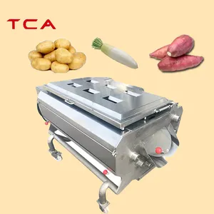 Máquina de lavar e descascar, elétrica industrial automática de aço inoxidável batata doce batata gengibre máquina de lavar e descascar