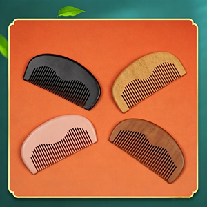 Peine de madera de marca privada directo de fábrica, peine desenredante de dientes anchos, herramienta de peinado con palma arqueada para el cuidado diario del cabello - Product Image 3