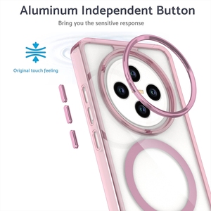 Funda transparente con anillo de lente de Metal para OPPO RENO13 <span class=keywords><strong>F</strong></span> 13FS RENO 12 A80 A3 A40 A79 A60 A98 A78 cubierta de carga inalámbrica magnética - Product Image 4