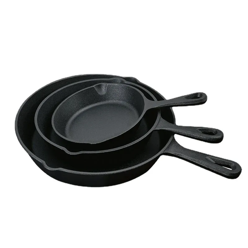 Cao Cấp Biểu Tượng Tùy Chỉnh Pre-dày Dạn 6/8/10 "Inch Vòng Non Stick Cast Iron Fry Pan Skillet Pan Cookware Đối Với Nấu Ăn