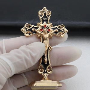 Mecrt katolik süs haç emaye çapraz süslemeleri dini namaz İsa heykelcik Metal heykelleri ucuz hediye - Product Image 4