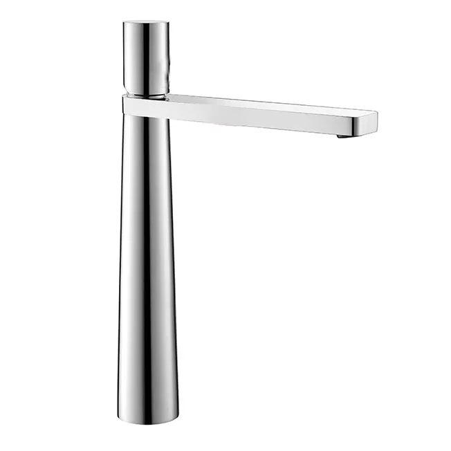 Basin Faucet Deck Mount Chrome Curved Spout Creative Design Bathroom Mixers Hot Cold Water 360 Rotatable Taps