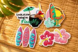 แพทช์ปักลายดอกลีลาวดีเปลือกมะพร้าว รูปปลาโลมาและเต่า สำหรับตกแต่ง DIY เหมาะสำหรับฤดูร้อนและชายหาด - Product Image 5