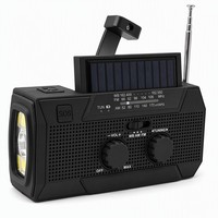 Radio météo solaire à manivelle 5000 mAh avec chargement USB pour utilisation en cas d'ouragan, de tempête et de panne de courant