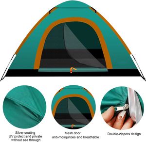 Carpa de Camping Ligera de Tres Estaciones con Postes de Fibra de Vidrio y Poliéster, Impermeable, para Picnic al Aire Libre, Desplegable, para 2 Personas, Ultraligera - Product Image 4