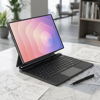 Nouveau clavier sans fil magnétique à pavé tactile ultra-fin rétroéclairé 7 couleurs pour Samsung Galaxy Tab S11/S10/S9/S8 Ultra-Mécanique