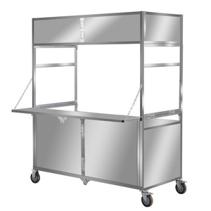 Carrito de Venta Plegable de Acero Inoxidable Easy Store con Doble Asa y Gran Capacidad para Snacks, Comida y Papas Fritas, 4 Ruedas, Personalizable - Product Image 5